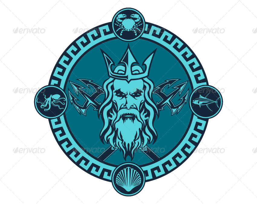 Poseidon Vector Illustration by defilemorality | GraphicRiver